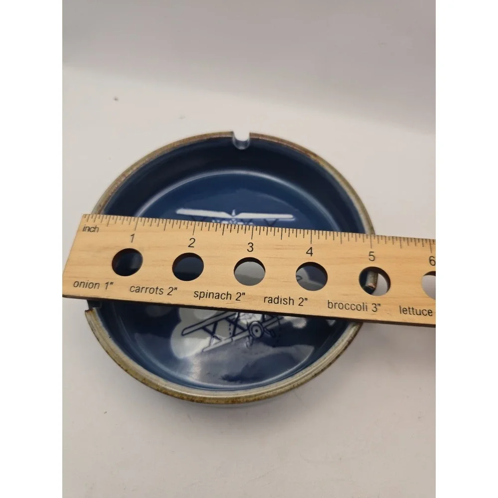 Otagari Japan Ashtray Speckled Ceramic Biplane ~5